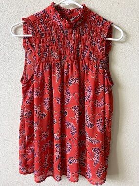 Maeve Red Printed Sleeveless Blouse